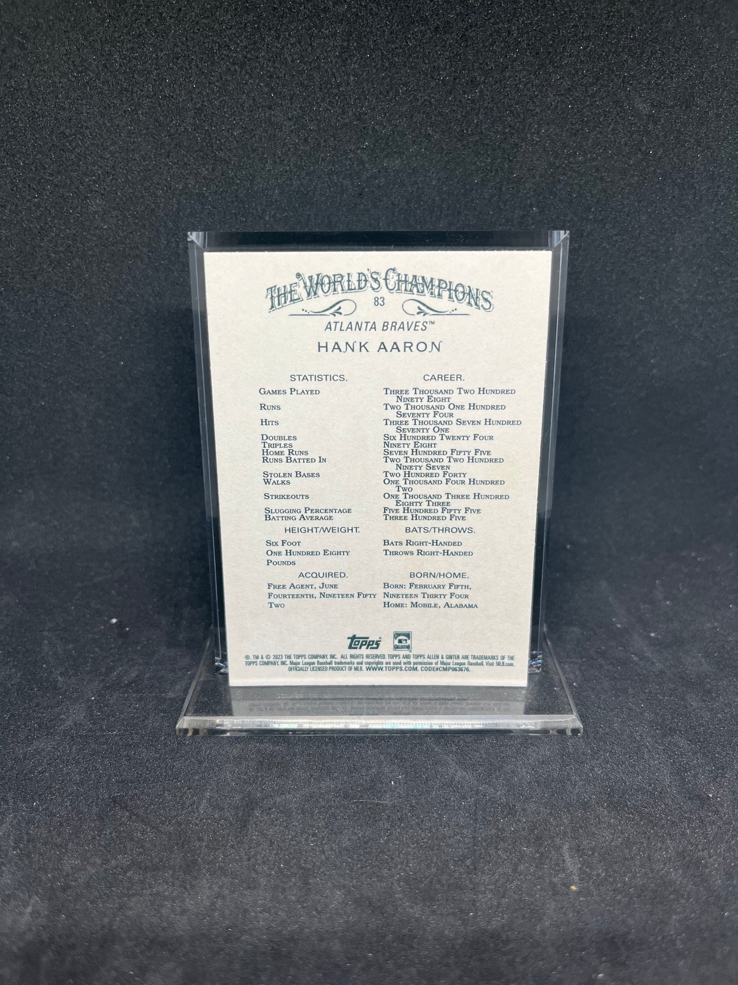 Hank Aaron The Worlds Champions