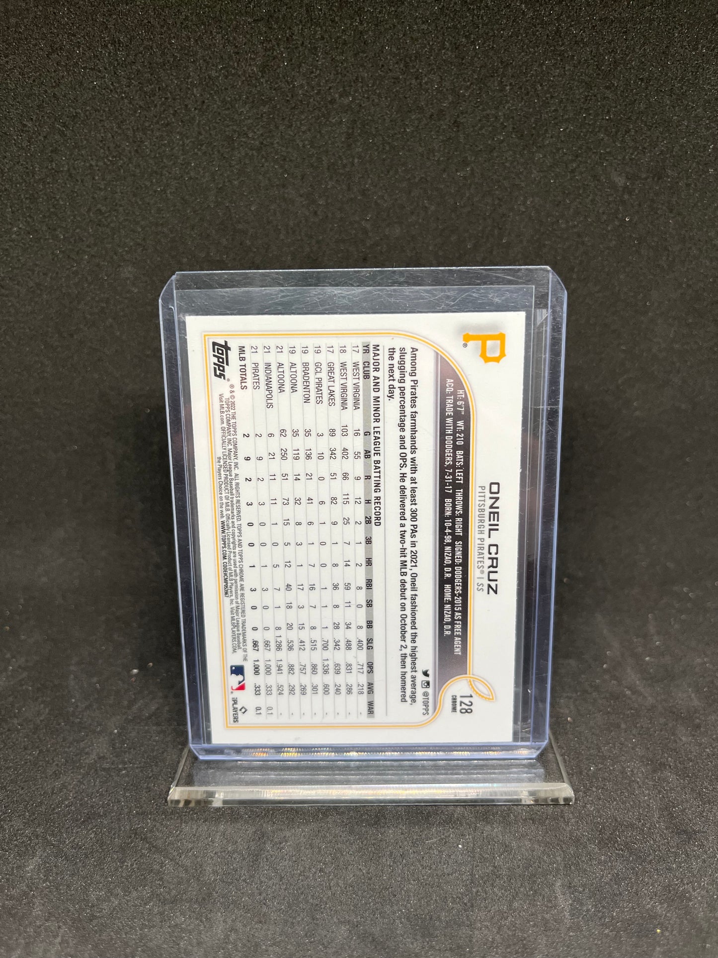 Oneil Cruz 2022 Topps chrome logofractor sp rookie rc pirates