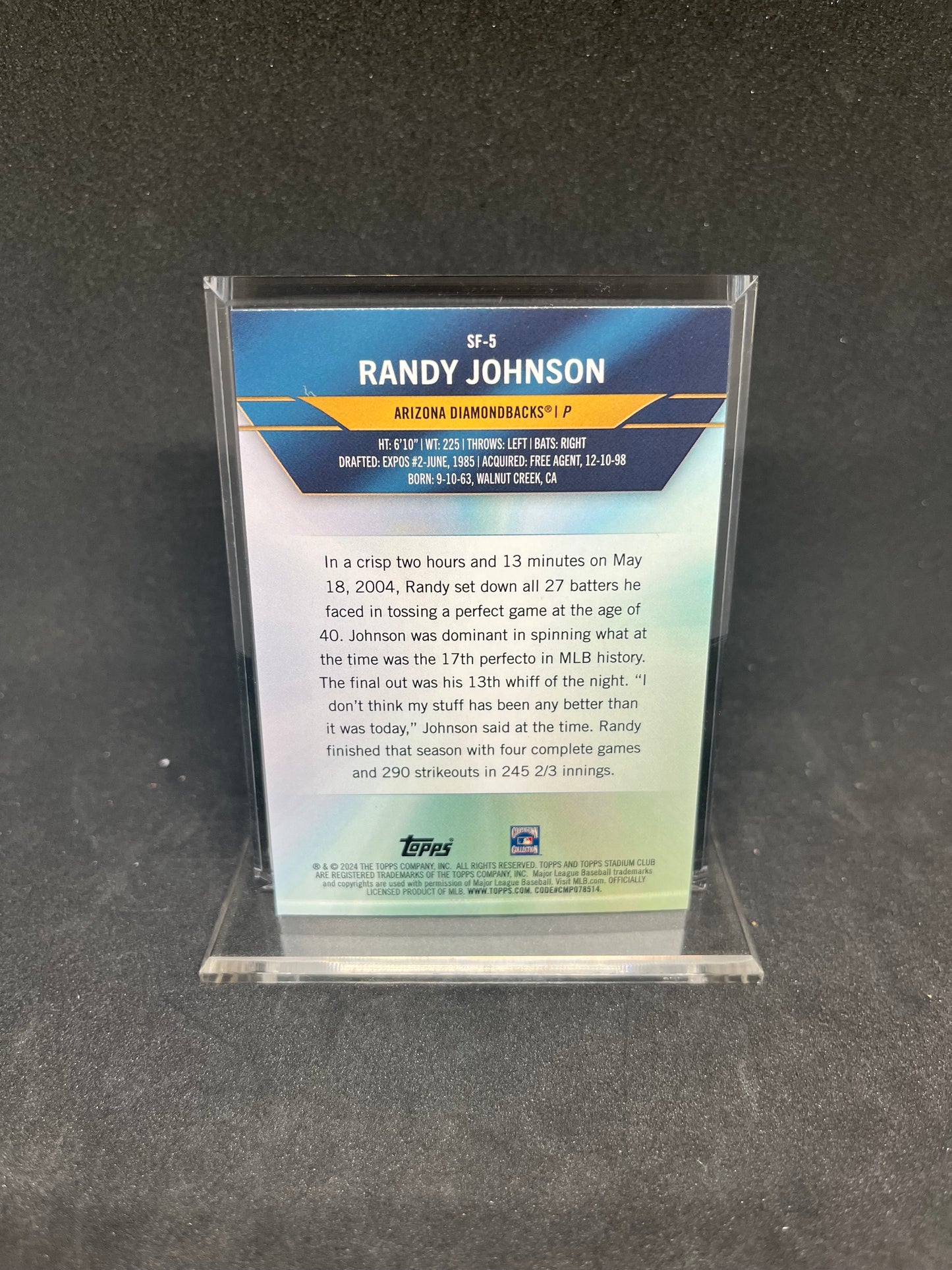 Randy Johnson Diamondbacks 2024 Topps Stadium Club Special Forces SF-5 I1885