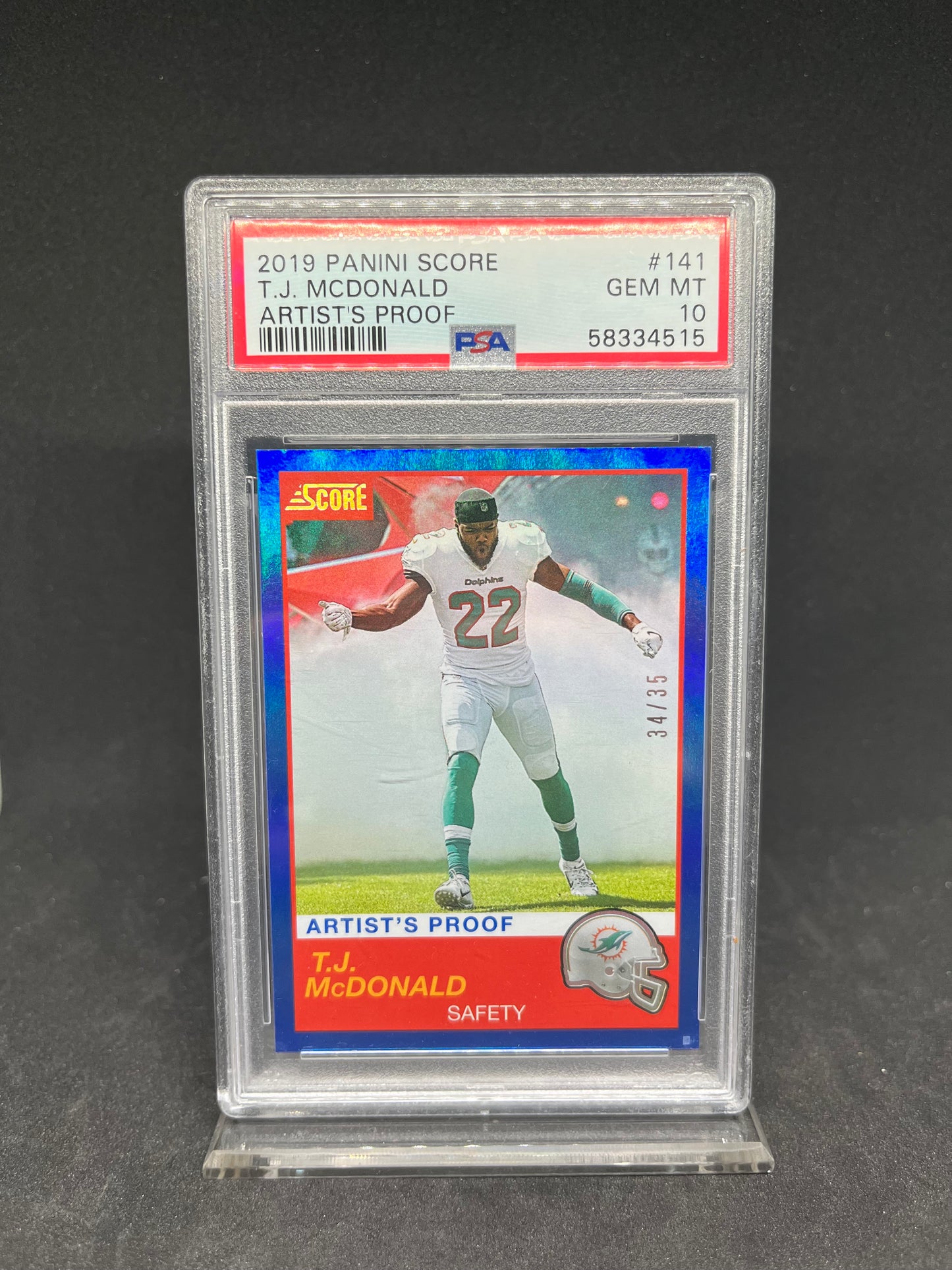 T.J Mcdonald Artists Proof GEM MT PSA 10